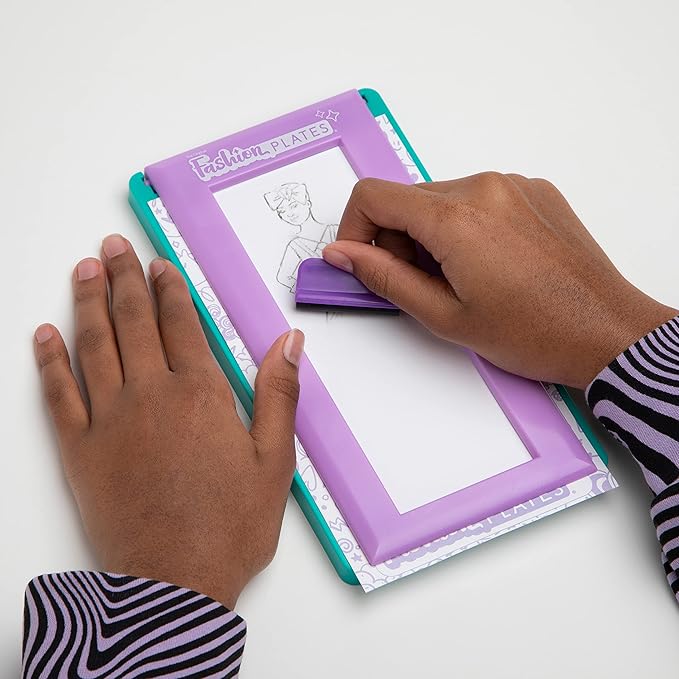 Fashion Plates My Style – Girls Fashion, Mix-and-Match Drawing Kit, Arts and Crafts, Coloring, Art Supplies, Craft Supplies, Stencils, Crayons Included, Create Your Own Fashion Designs, Ages 6+