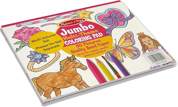 Melissa & Doug Sticker Collection and Coloring Pads Set: Princesses, Fairies, Animals, and More - FSC Certified