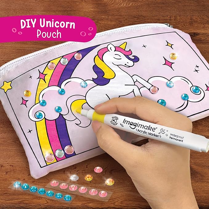 Imagimake Princess Craft Kit | 10 Mess-Free DIY Activities | Bracelet Making Kit, Unicorn Pouch, Butterfly Wands & Photo Frame | Girls Toy Age 6-8 | Christmas Gifts Girls Ages 5,6,7,8,9,10,11,12 Years