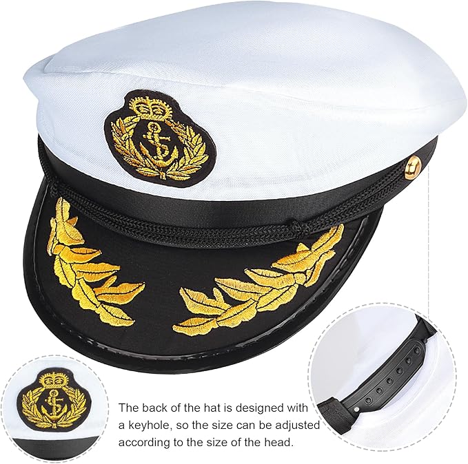 Yewong Kids Yacht Captain Sailor Costume Navy Admiral Uniform Hat Accessories Set for Halloween Birthday Boat Party