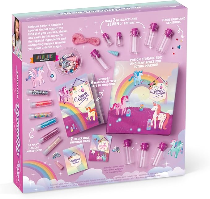 Craft-tastic – DIY Unicorn Potions Craft Kit – Includes Book with Magical Recipes, Enchanted Ingredients, Cabinet & More – Arts & Crafts for Kids – Fun, Creative & Unique Gift