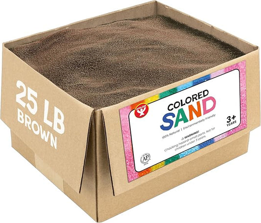 Hygloss Colored Play Sand – 25 lb Brown Craft Sand for Sand Art, Christmas Gifts & Decorations, DIY Projects, Classroom Activities, and Plant Décor – Fine, Non-Toxic Sand, Safe for Kids Ages 3+