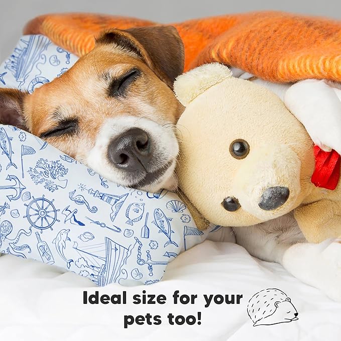 Toddler Pillow with Pillowcase - 13x18 My Little Dreamy Pillow, Organic Cotton Toddler Pillows for Sleeping, Kids Pillow, Travel Pillows, Mini Pillow, Nursery Pillow, Toddler Bed Pillow (Nautical)