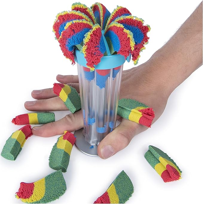 Kinetic Sand, Sandwhirlz Playset with 3 Colors of Kinetic Sand (2lbs) and Over 10 Tools, Play Sand Sensory Toys for Kids Aged 3 and up