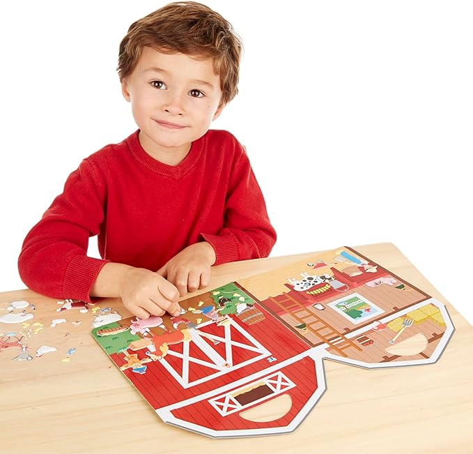 Melissa & Doug Puffy Sticker Play Set - On the Farm - 52 Reusable Stickers, 2 Fold-Out Scenes - FSC Certified