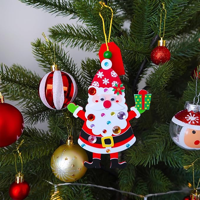 Winlyn 24 Set Christmas Craft Kits - Winter Crafts DIY Ornaments & Decorations - Festive Foam Stickers - Arts & Crafts for Kids - Holiday Home & Classroom Activities - Party Favors