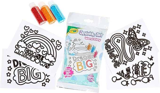 Crayola Sprinkle Art Say What Activity Kit, Word Art, Gift for Girls, Age 5, 6, 7, 8