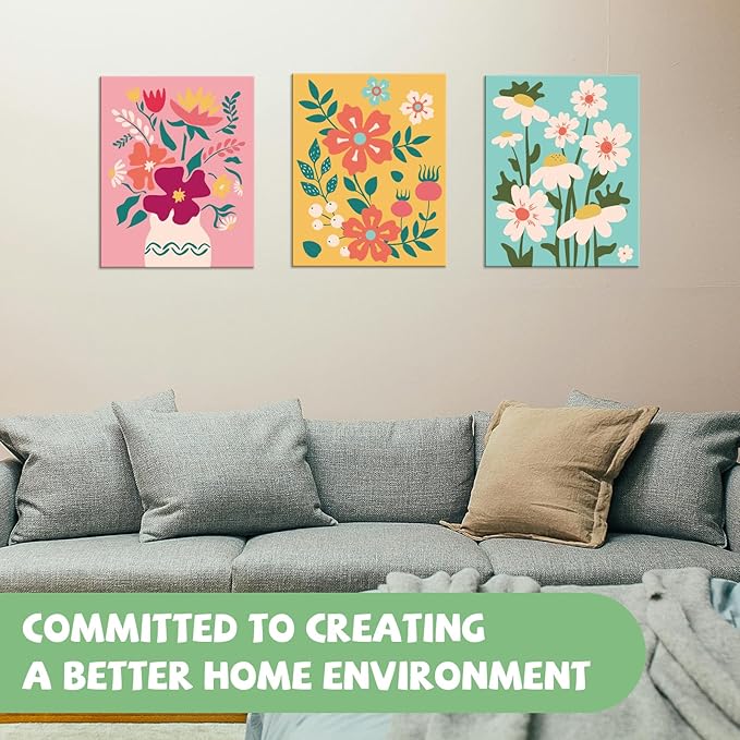 goldentime Framed Paint by Numbers for Adults and Kids Ages 8-12 - Easy to Paint by Number for Beginners, Flower Canvas Painting Kits Perfect for Gift Home Wall Decor 8 * 10inch