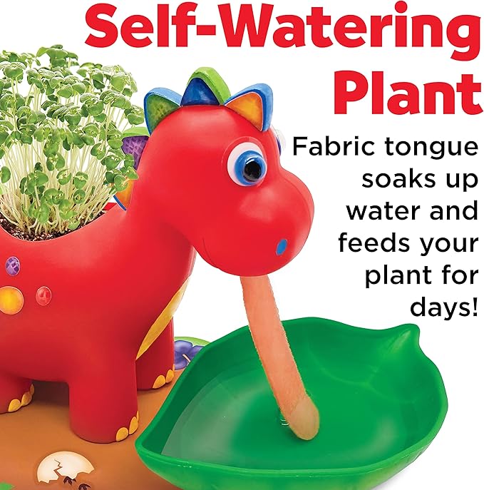 Creativity for Kids Dinosaur Self Watering Plant Pet, Kids Plant Growing Kit, Dinosaur Crafts for Boys and Girls Ages 6-8+, Medium