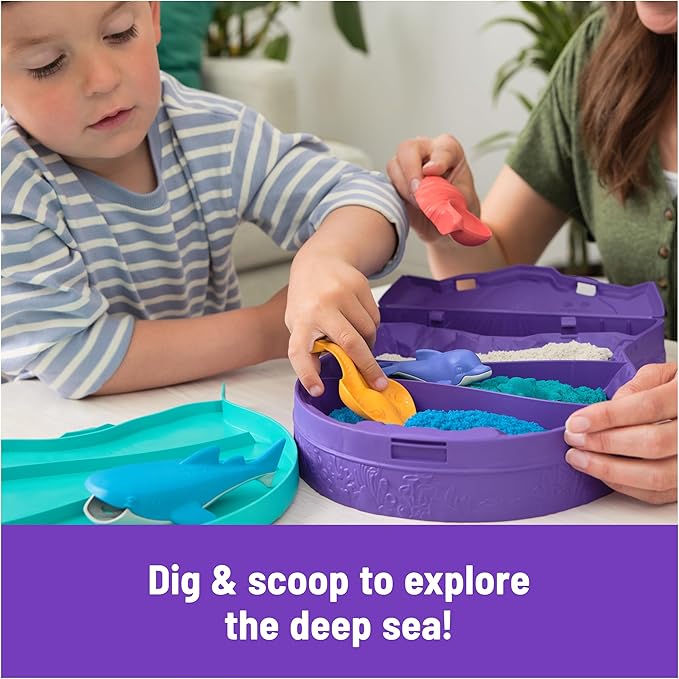Kinetic Sand, Project Planet Deep Sea with 24oz Play Sand & Sea Creature Tools, Sustainably Minded Eco Friendly Materials, Sensory Toys for Kids