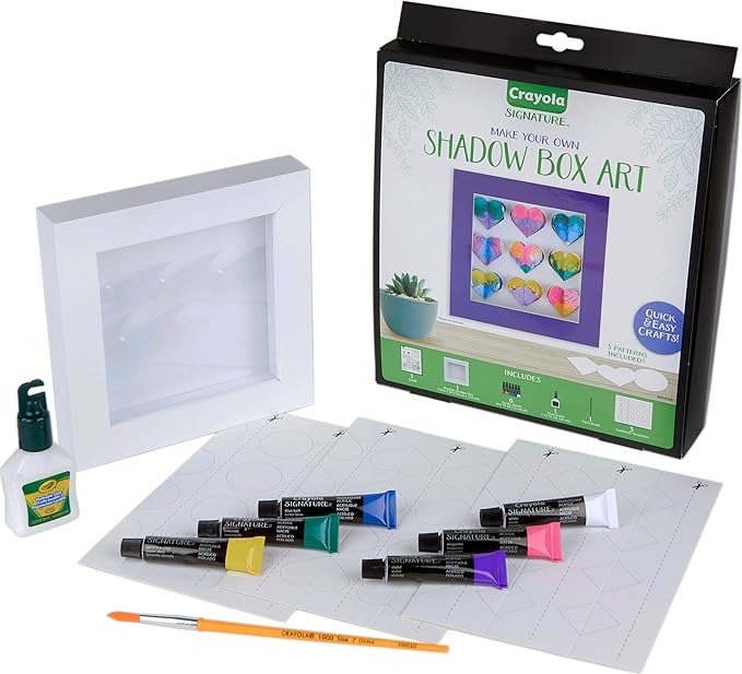 Crayola DIY Shadow Box, Personalized Picture Frame Kit, for Mom, 13 Pcs