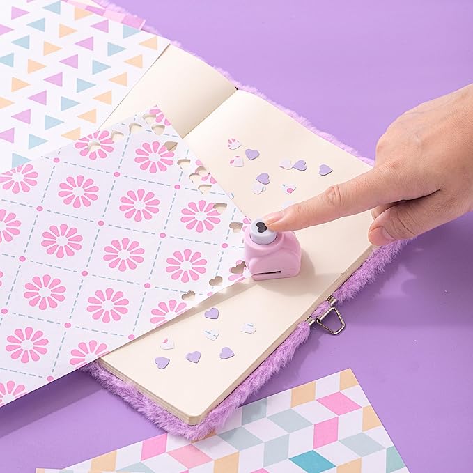 Happy LolliME Purple DIY Journal Kit for Girls – 300+ Pieces! Lockable Fuzzy Diary, Markers, Stickers & Empowering Pages – Gift Box for Tweens & Teens – Creative Journaling Set