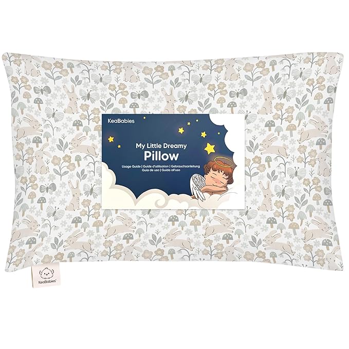 Toddler Pillow with Pillowcase - 13x18 My Little Dreamy Pillow, Organic Cotton Toddler Pillows for Sleeping, Kids Pillow, Travel Pillows, Mini Pillow, Nursery Pillow, Toddler Bed Pillow (Prairie)