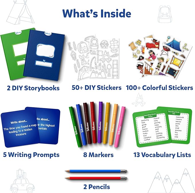 Skillmatics Storybook Art Kit - All My Adventures Art Kit for Kids, Write & Create Storybooks, Creative Activity for Boys & Girls, DIY Kit, 150+ Stickers, Gifts for Ages 5, 6, 7, 8, 9, 10