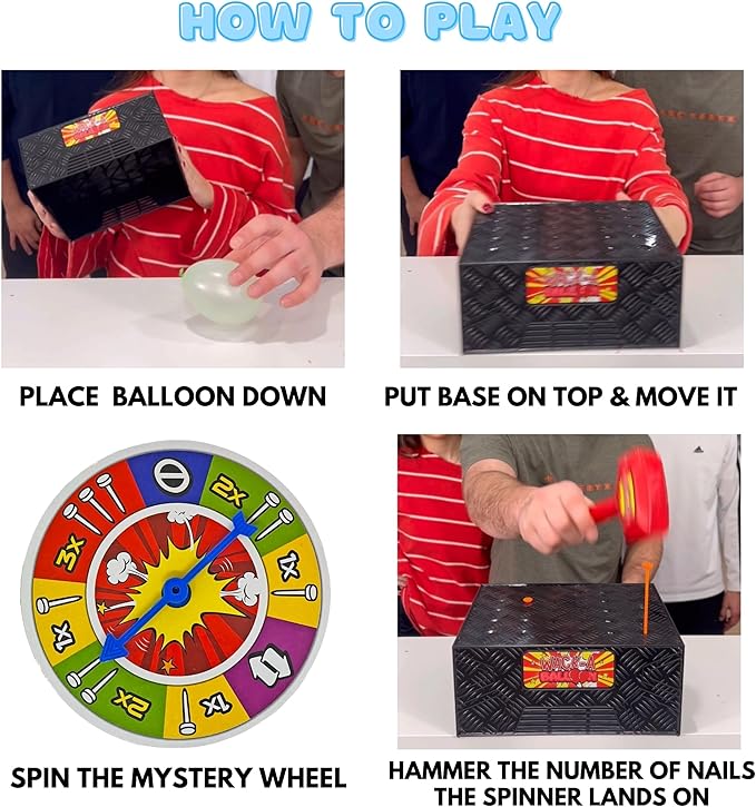 Wack A Balloon Strategy Board Game | Family Game Night Favorite | Engaging for Kids and Adults | Play Solo Or Challenge Friends | Popular Social Media Games Everyone Can Play | Ages 4+