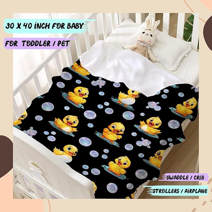Aparajita Ducks Blanket Adult Duck Blanket Kids Funny Blanket Suitable for Living Room Bedroom Bed Sofa Crib Couch Chair Outdoor All Season Items That Yellow Duck Lovers Will Love 60"x50"for Teens