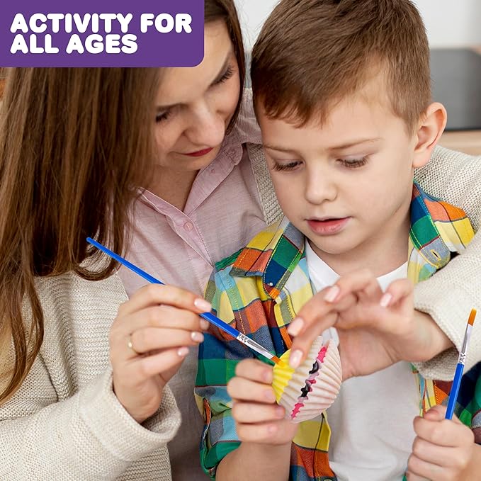 ArtCreativity Seashell Painting Kit for Kids - Sea Shell Craft Kit with 12 Real Seashells, 8 Paint Pots, 2 Glitter Paint Tubes, Air Dry Clay, and More - Summer Arts and Crafts Kits for Girls Ages 4-12