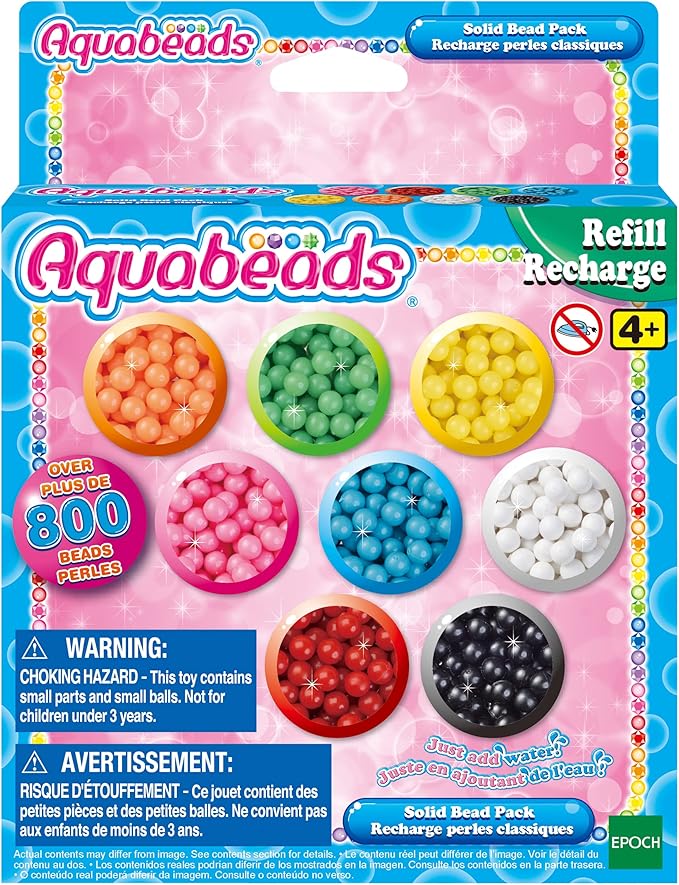 Aquabeads Solid Bead Pack - Create Endless Creations with Refill of Over 800 Beads!