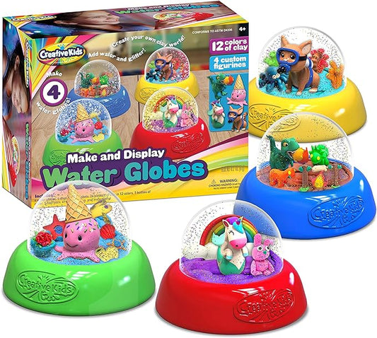 Make Your Own Water Globe Craft Kit for Kids – DIY Crafts Boys Girls Snow Globe Making Kit for Children - Under Sea Inspired Collectible Dog Dinosaur Unicorn Ice Cream Figurines Ages 4+