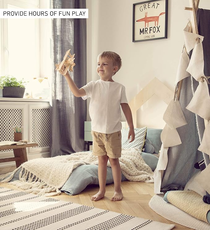 Puzzle 3D Nieuport 17 Airplane Model Puzzle - Wooden Airplane Toy Model Construction Kit, Educational Wooden Airplane Model Kit for Kids and Adults, Cool Plane Construction Puzzle Toy - 30 Pc/Pack