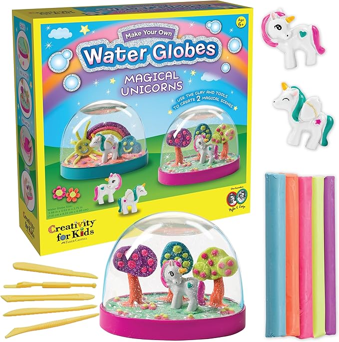 Creativity for Kids Make Your Own Water Globes: Magical Unicorns - Create 2 Snow Globe Unicorn Toys, Arts and Crafts and Girls Toys Ages 6-8+, Unicorn Gifts for Girls