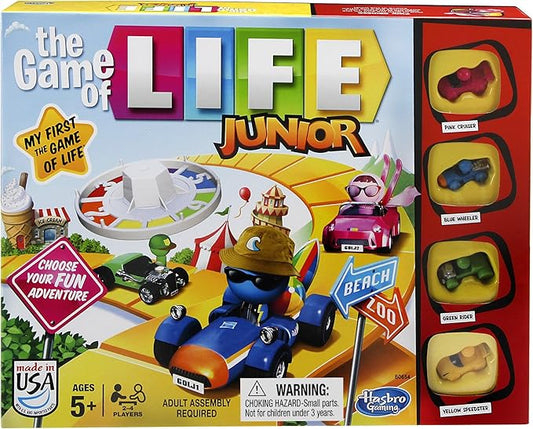 The Game of Life Junior Board Game | The Game of Life Game for Younger Kids | Ages 5 and Up | 2-4 Players | Family Games for Preschoolers | Kids Gifts