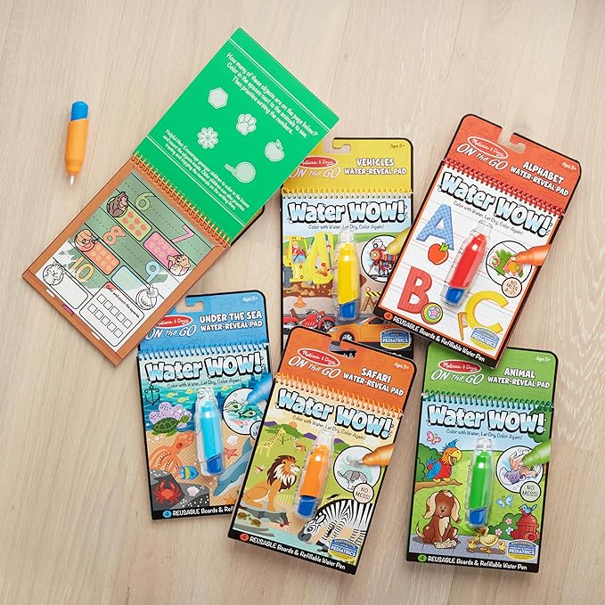 Melissa & Doug Water Wow! - Water Reveal Pad Bundle - Animals, Alphabet, Numbers and More - FSC Certified