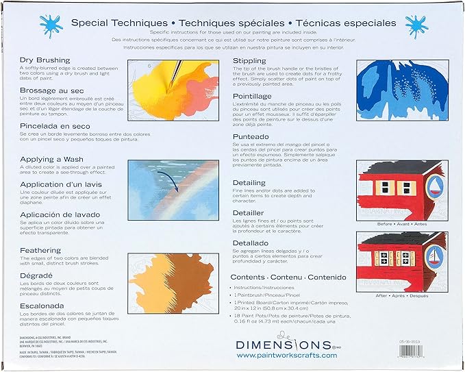 Dimensions PaintWorks Thames View Paint by Number Kit for Adults and Kids, Finished Size 20" x 12", Multicolor 11 Piece