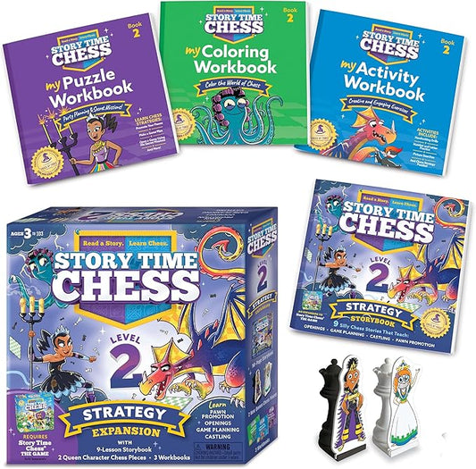 Story Time Chess - Kids Chess Set (Level 2 Strategy Expansion) Chess for Kids, Chess Game Toddlers, Learning Games for Kids, Boys & Girls Ages 3-103, No Stress Chess Game, Chess for Beginners