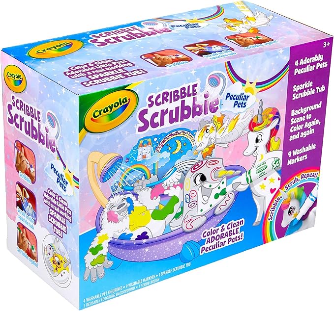 Crayola Scribble Scrubbie Peculiar Pets, Washable Pet Grooming Toy for Kids, Arts & Crafts, Gifts for Girls & Boys, Ages 3, 4, 5