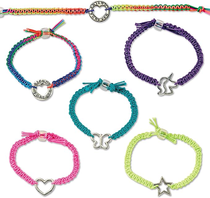 Creativity for Kids Friends Forever Bracelet Craft Kit - Create DIY 6 Friendship Charm Bracelets - Complete Kids Jewelry Kit