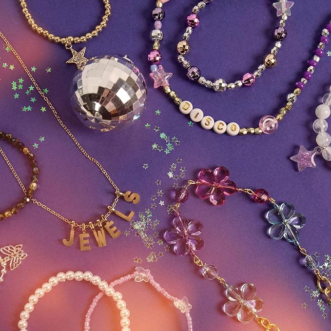 STMT D.I.Y. Glitz ‘N Disco Jewelry Case, Makes Over 15 Accessories, Includes Disco Beads for Bracelets, Charms & Storage, Bracelet Making Kit, Great Gifts for Girls, Jewelry Making Kit for Girls 8-12