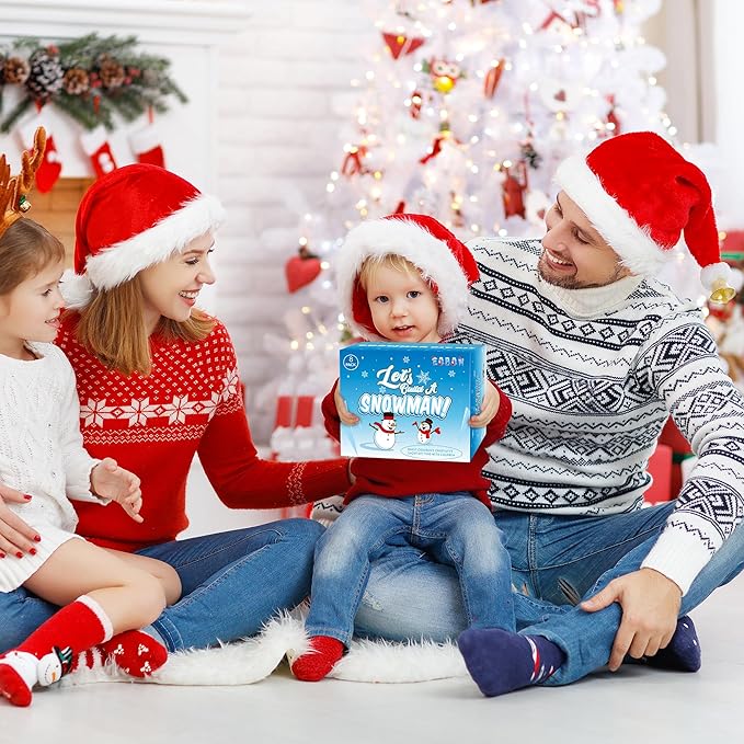 Christmas Craft Kit, 8 Pack Snowman Kit DIY Christmas Ornaments, Build a Snowman Kit Indoor Decorations, Creative Kids Air Dry Modeling Clay, Xmas Activities Snowman Making Kit Toys for Holiday