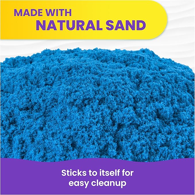 Kinetic Sand, 2.5lbs Blue Play Sand, Moldable Sensory Toys for Kids, Resealable Bag, for Ages 3 and up
