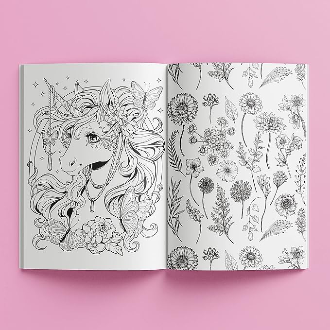 Hinkler Super Kaleidoscope - Unicorn Magic Activity Kit - Fantasy Themed Coloring Book with Glitter Stationery and Stickers - Unicorn Keyring - Arts and Craft Kits for Kids Aged 6 to 8