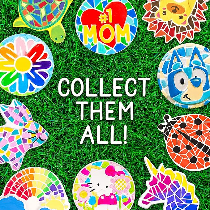 Sanrio Hello Kitty Paint Your Own Stepping Stone, Includes 7” 6 Paints & 1 Paintbrush, Cute Gifts for Kids Teens Girls Adults