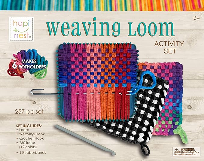 Hapinest Make Your Own Potholders Weaving Loom for Kids, Weaving Loom Kit, Pot Holder Loom Kit for Beginners, Potholder Loops Arts and Crafts Kit for Kids Girls Boys Ages 6 7 8 9 10-12 Years Old & Up