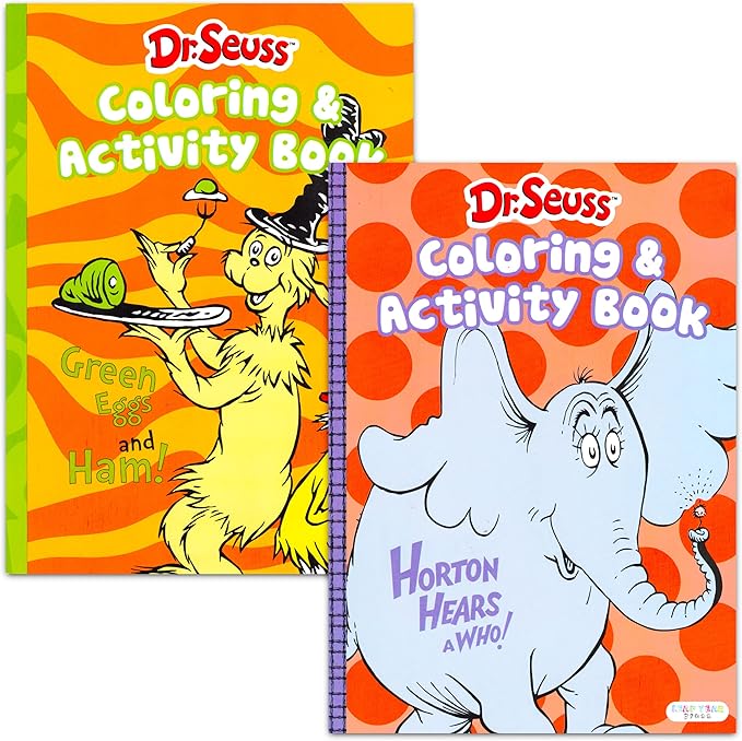 Dr. Seuss Activity Set Dr. Seuss Arts and Crafts Bundle - 2 Pc Dr Seuss Coloring Kit with Coloring and Activity Books (Dr Seuss Party Supplies)