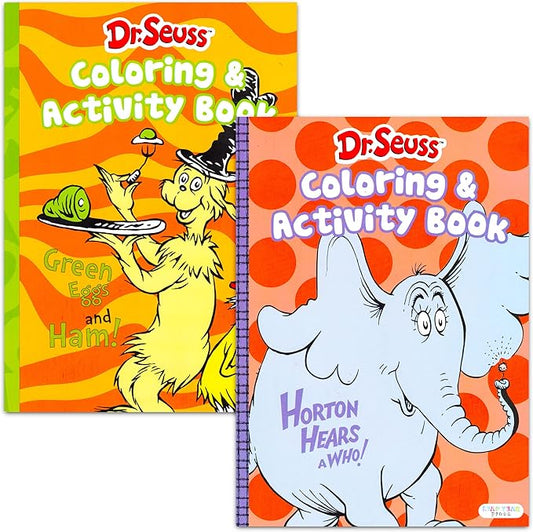 Dr. Seuss Activity Set Dr. Seuss Arts and Crafts Bundle - 2 Pc Dr Seuss Coloring Kit with Coloring and Activity Books (Dr Seuss Party Supplies)