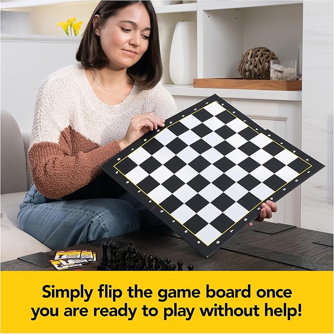 Spin Master Games, Chess Made Simple, Learn to Play Strategy Board Games for Beginners, Chess, 2 Players, for Kids Ages 8 & Up