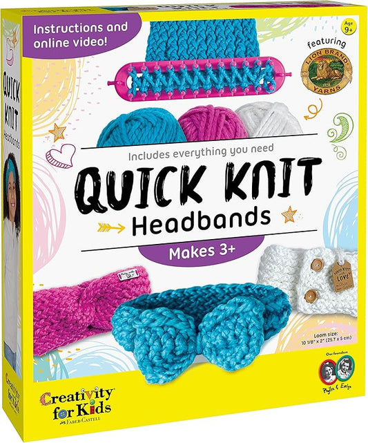 Creativity for Kids Quick Knit Headband Making Kit - Kids Knitting Kit for Beginners - DIY Projects for Kids
