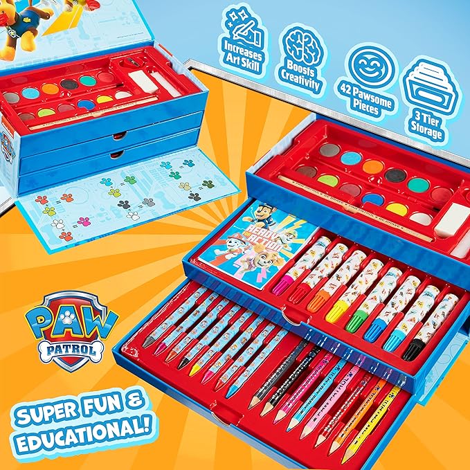 PAW PATROL Art Set, Colouring Sets for Children, Over 40 Art Supplies for Kids (Multicolor)