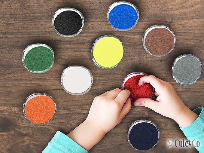 CuteyCo Crafty Sand for Kids - 10 Colors: 3 lbs of Vibrant Craft Sand & Play Sand