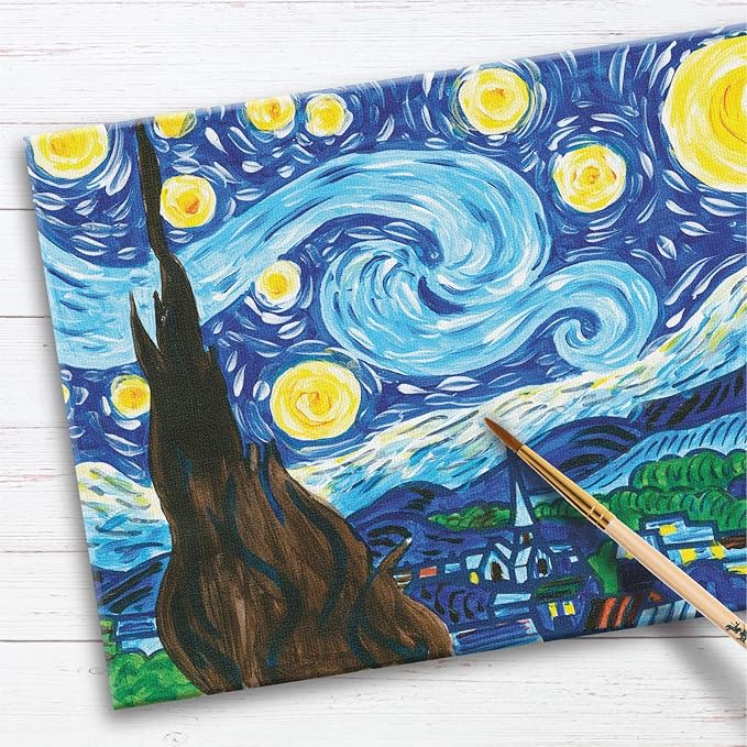 Faber-Castell Paint by Number Museum Series - Vincent Van Gogh, The Starry Night - Paint by Numbers for Adult Beginners & Young Artists (Packaging May Vary)