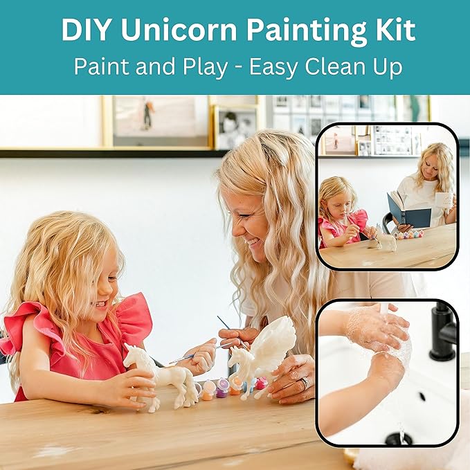 Unicorn Painting Kit for Girls - STEM Certified Unicorn Craft for Girls ages 4-6 & up- Paint Your Own Unicorn Arts and Crafts includes 2 DIY Headbands & 8 Kids Painting Crafts for Fun Screen-Free Play