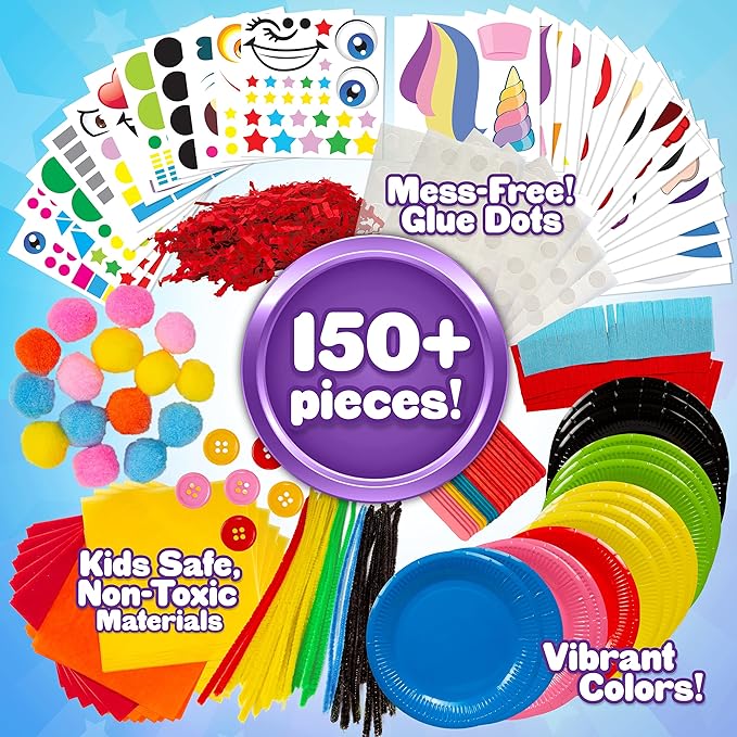 Creative Kids Make & Play Plate Craft Kit - Arts and Crafts Kit for Toddlers Ages 2, 3, 4, 5 Years Party Activity Kits for Toddler 3+