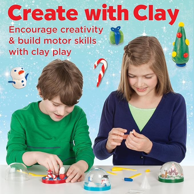 Creativity for Kids Make Your Own Holiday Snow Globes - Holiday Crafts for Kids, Create 3 DIY Snow Globes, Christmas Activities for Kids Ages 6-8+