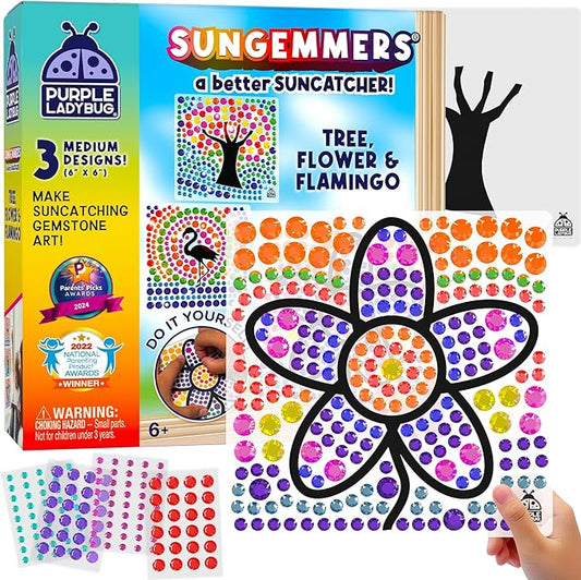 SUNGEMMERS Window Art Kids Crafts - Fun Arts and Crafts for Kids Ages 8-12 & Birthday Gifts for Girls 6 7 8 9 10 Year Old - Crafts for Girls 8-12, Valentines Gifts for Kids 6-8 7-10, Toys for Ages 5-7