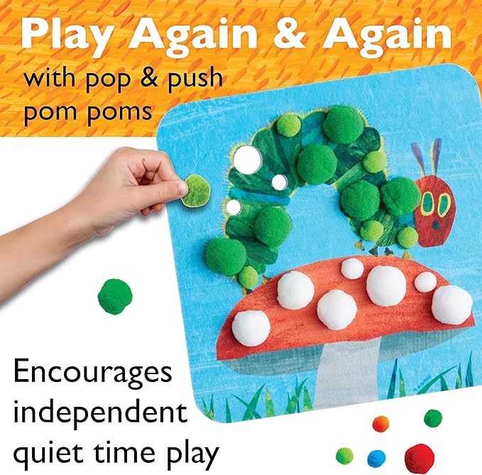 Creativity for Kids The Very Hungry Caterpillar Toy: Craft and Play Pictures - [Amazon Exclusive] Pom Pom Pictures Activity from The World of Eric Carle, Preschool Arts & Crafts for Toddlers Ages 3-5+