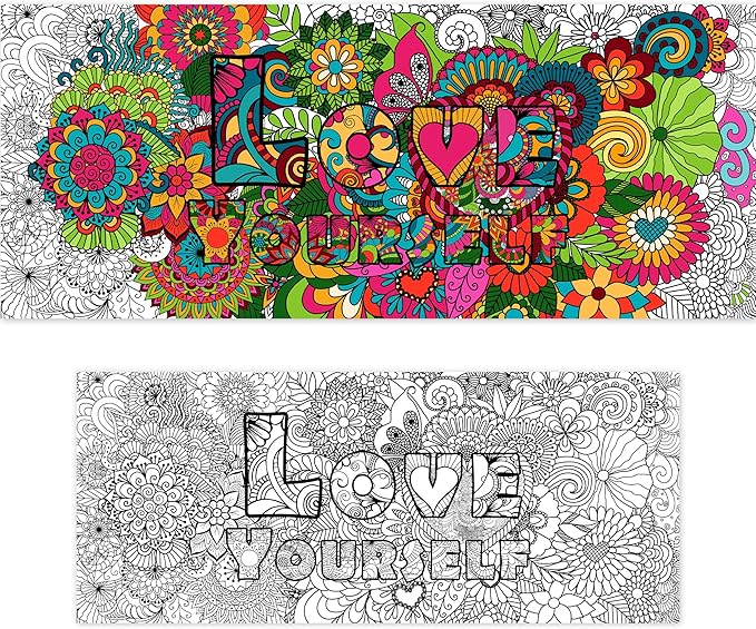 OHOME Mandala Giant Coloring Poster/Tablecloth - 30 x 72 Inch Jumbo Paper Coloring Banner for Adults Kids Teens Coloring Books Bulk Coloring Pages for Wall Craft Arts School Classroom Supplies